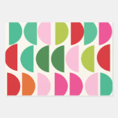 Moderne, farbenfrohe geometrische Formen Geschenkpapier Set (Vorderseite 3)