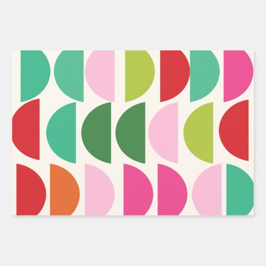 Moderne, farbenfrohe geometrische Formen Geschenkpapier Set (Vorderseite 3)