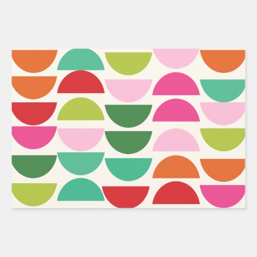 Moderne, farbenfrohe geometrische Formen Geschenkpapier Set (Vorderseite)