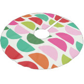 Moderne, farbenfrohe geometrische Formen Polyester Weihnachtsbaumdecke (Schrägansicht)