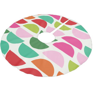 Moderne, farbenfrohe geometrische Formen Polyester Weihnachtsbaumdecke