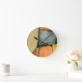 Moderne, farbenfrohe geometrische Formen Runde Wanduhr (Zuhause)