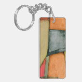 Moderne, farbenfrohe geometrische Formen Schlüsselanhänger (Vorderseite links)