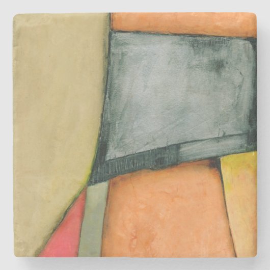 Moderne, farbenfrohe geometrische Formen Steinuntersetzer (Vorderseite)