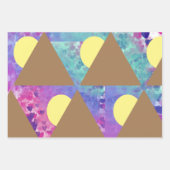 Moderne farbenfrohe geometrische Herzen Geschenkpapier Set (Vorderseite)