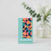 moderne, farbenfrohe geometrische Inneneinrichtung Visitenkarte (Stehend Vorderseite)