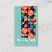 moderne, farbenfrohe geometrische Inneneinrichtung Visitenkarte (Vorderseite)
