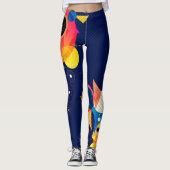 Moderne farbenfrohe geometrische künstlerische Zus Leggings (Vorderseite)