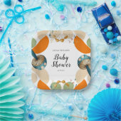 Moderne, farbenfrohe geometrische Mushroom-Babydus Pappteller (Party)