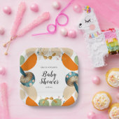 Moderne, farbenfrohe geometrische Mushroom-Babydus Pappteller (Party)