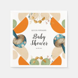 Moderne, farbenfrohe geometrische Mushroom-Babydus Serviette