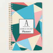 Moderne farbenfrohe, geometrische Personalisierte Planer (Vorderseite)