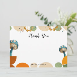 Moderne farbenfrohe geometrische Pilze Danke Karte