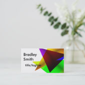 moderne, farbenfrohe, geometrische Visitenkarte (Stehend Vorderseite)