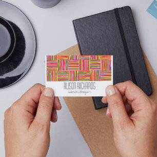 Moderne, farbenfrohe gestreift Abstrakte Kunst und Visitenkarte