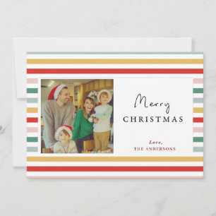 Moderne farbenfrohe gestreifte Weihnachtskarten fü Feiertagskarte