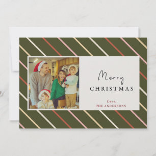 Moderne farbenfrohe gestreifte Weihnachtskarten fü Feiertagskarte