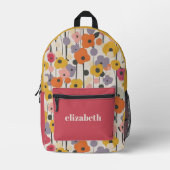 Moderne farbenfrohe Girls Blumenmuster Bedruckter Rucksack (Vorderseite)