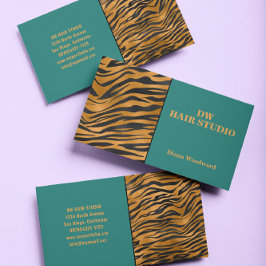 Moderne farbenfrohe Green Girl Business Card Visitenkarte