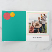 Moderne farbenfrohe Grün frohe Weihnachten Ein Fot Karte (Innenseite)