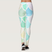 Moderne farbenfrohe grüne Meerjungfrau Nahtloses M Leggings (Rückseite)