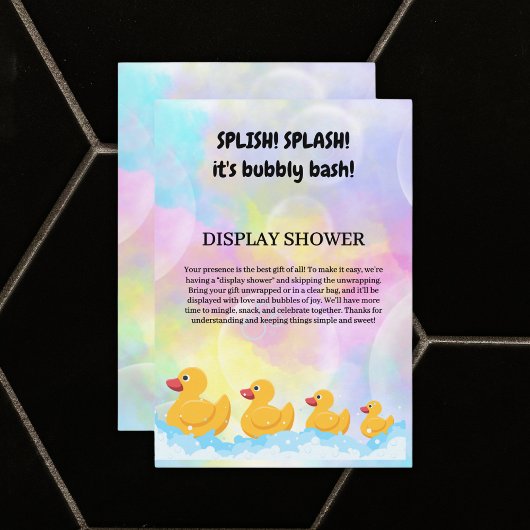 Moderne, farbenfrohe Gummi Duckies Babydusche Begleitkarte