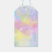 Moderne, farbenfrohe Gummi Duckies Babydusche Geschenkanhänger (Rückseite)