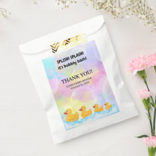 Moderne, farbenfrohe Gummi Duckies Babydusche Geschenktütchen