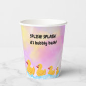 Moderne, farbenfrohe Gummi Duckies Babydusche Pappbecher (Rückseite)