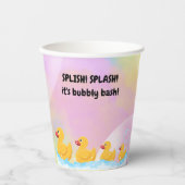 Moderne, farbenfrohe Gummi Duckies Babydusche Pappbecher (Vorderseite)
