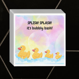 Moderne, farbenfrohe Gummi Duckies Babydusche Serviette
