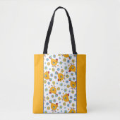 Moderne, farbenfrohe Hähnchen und Blume Doodle Tasche (Vorderseite)
