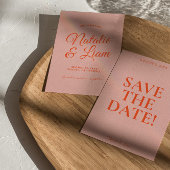 Moderne farbenfrohe helle Funky Bold Retro Wedding Save The Date