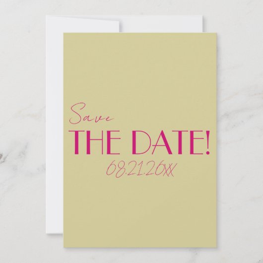 Moderne farbenfrohe, helle Retro-Hochzeit Save The Date (Vorderseite)