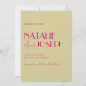 Moderne farbenfrohe, helle Retro-Hochzeit Save The Date (Rückseite)