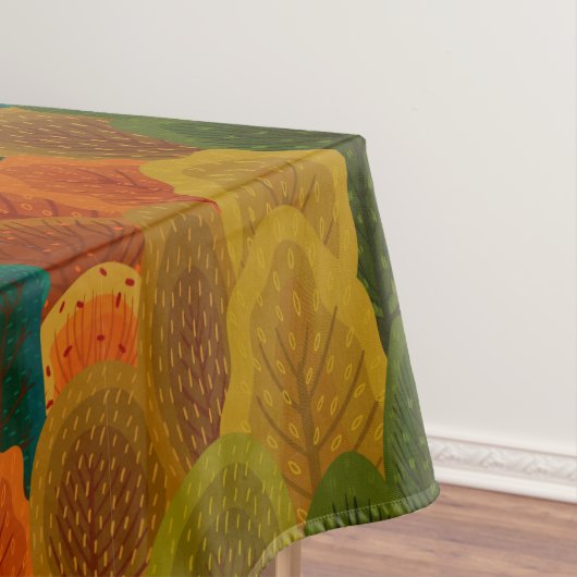 Moderne farbenfrohe Herbstbäume Tischdecke (Beispiel)