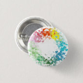 Moderne farbenfrohe Herz-Individual-Blank-Vorlage Button (Vorne & Hinten)