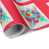 Moderne farbenfrohe Herzen Malerei-Valentinstag Geschenkpapier (Rolleneckpunkt)