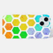 Moderne farbenfrohe Hexagonal iPhone Case (Rückseite (Horizontal))