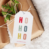 Moderne farbenfrohe Ho Ho Holidays Geschenkanhänger