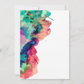 Moderne, farbenfrohe Hochzeit Einladung (Rückseite)