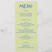 Moderne farbenfrohe Hochzeit Menükarte (Vorderseite)