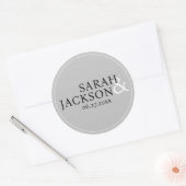 Moderne farbenfrohe Hochzeit mit einfachem Schrift Runder Aufkleber (Umschlag)