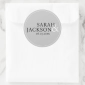 Moderne farbenfrohe Hochzeit mit einfachem Schrift Runder Aufkleber (Tasche)