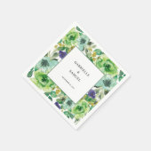 Moderne farbenfrohe Hochzeit mit floralen Wasserfa Serviette (Ecke)