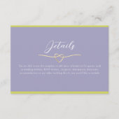 Moderne, farbenfrohe Hochzeitsdetails Begleitkarte (Vorderseite)