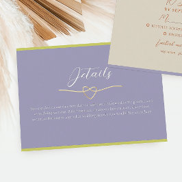 Moderne, farbenfrohe Hochzeitsdetails Begleitkarte