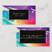 Moderne farbenfrohe holografische Gold-Touch Visitenkarte (Vorne/Hinten)