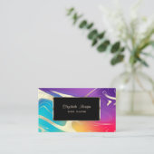 Moderne farbenfrohe holografische Gold-Touch Visitenkarte (Stehend Vorderseite)