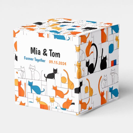 Moderne, farbenfrohe, individuelle Elegante Cat-Si Geschenkschachtel (Vorderseite)
